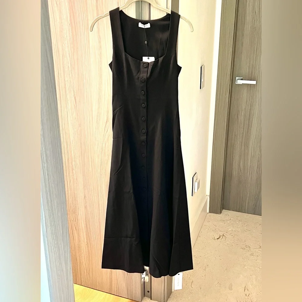 NWT Rumored Mayfair Black Button-Down midi Dress 2 - Picture 2 of 7